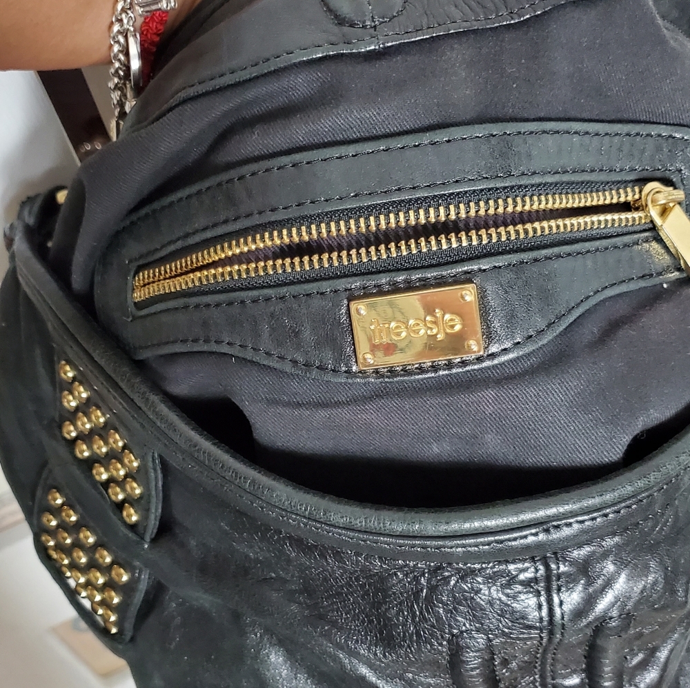 Black leather hobo bag - Picture 9 of 12